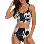 AILLOSA TH-500 Geniş Omuz Askılı Üçgen Bikini Üstü Alçak Bel İki Parça Kadın Bikini Seti