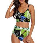 AILLOSA TH-511 Geniş Omuz Askılı Üçgen Bikini Üstü Alçak Bel İki Parça Kadın Bikini Seti