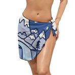 AILLOSA TH-98 Wrap Sarong Beyaz Siyah Kadın Plaj Elbise