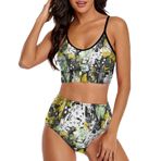 AILLOSA YH-101 Geniş Omuz Askılı Üçgen Bikini Üstü Alçak Bel İki Parça Kadın Bikini Set