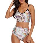 AILLOSA YH-102 Geniş Omuz Askılı Üçgen Bikini Üstü Alçak Bel İki Parça Kadın Bikini Set