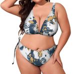 AILLOSA YH-104 Dolgulu İki Parça Büyük Beden Kadın Bikini Seti