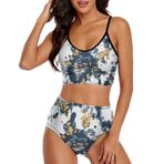 AILLOSA YH-104 Geniş Omuz Askılı Üçgen Bikini Üstü Alçak Bel İki Parça Kadın Bikini Set
