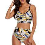 AILLOSA YH-107 Geniş Omuz Askılı Üçgen Bikini Üstü Alçak Bel İki Parça Kadın Bikini Set