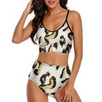 AILLOSA YH-108 Geniş Omuz Askılı Üçgen Bikini Üstü Alçak Bel İki Parça Kadın Bikini Set