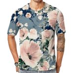 AILLOSA YH-118 Baskılı Desenli Kısa Kollu Unisex T-shirt