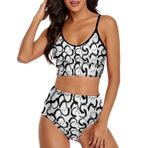 AILLOSA YH-12 Geniş Omuz Askılı Üçgen Bikini Üstü Alçak Bel İki Parça Kadın Bikini Set