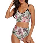 AILLOSA YH-120 Geniş Omuz Askılı Üçgen Bikini Üstü Alçak Bel İki Parça Kadın Bikini Set