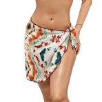 AILLOSA YH-129 Wrap Sarong Beyaz Siyah Kadın Plaj Elbise