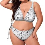 AILLOSA YH-13 Dolgulu İki Parça Büyük Beden Kadın Bikini Seti