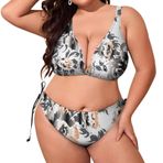 AILLOSA YH-140 Dolgulu İki Parça Büyük Beden Kadın Bikini Seti