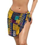 AILLOSA YH-145 Wrap Sarong Beyaz Siyah Kadın Plaj Elbise