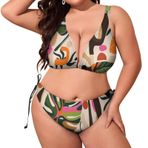 AILLOSA YH-148 Dolgulu İki Parça Büyük Beden Kadın Bikini Seti