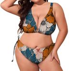 AILLOSA YH-191 Dolgulu İki Parça Büyük Beden Kadın Bikini Seti