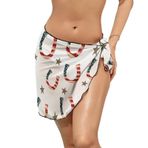 AILLOSA YH-193 Wrap Sarong Beyaz Siyah Kadın Plaj Elbise