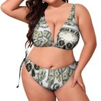 AILLOSA YH-196 Dolgulu İki Parça Büyük Beden Kadın Bikini Seti