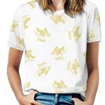 AILLOSA YH-204 Tamamı Baskılı Kısa Kollu Yuvarlak Yaka Kadın T-shirt