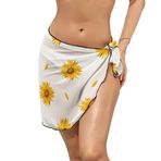AILLOSA YH-209 Wrap Sarong Beyaz Siyah Kadın Plaj Elbise