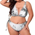 AILLOSA YH-215 Dolgulu İki Parça Büyük Beden Kadın Bikini Seti