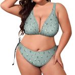 AILLOSA YH-225 Dolgulu İki Parça Büyük Beden Kadın Bikini Seti