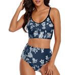 AILLOSA YH-24 Geniş Omuz Askılı Üçgen Bikini Üstü Alçak Bel İki Parça Kadın Bikini Set