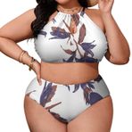 AILLOSA YH-249 Büyük Beden Geniş Askılı Orta Bel Büyük Beden Kadın Bikini Seti