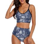 AILLOSA YH-251 Geniş Omuz Askılı Üçgen Bikini Üstü Alçak Bel İki Parça Kadın Bikini Set