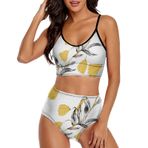 AILLOSA YH-266 Geniş Omuz Askılı Üçgen Bikini Üstü Alçak Bel İki Parça Kadın Bikini Set