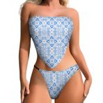 AILLOSA YH-267 Karın Kontrolü İki Parça Kadın Bikini Seti