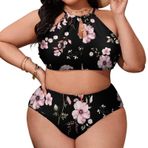 AILLOSA YH-272 Büyük Beden Geniş Askılı Orta Bel Büyük Beden Kadın Bikini Seti