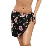 AILLOSA YH-272 Wrap Sarong Beyaz Siyah Kadın Plaj Elbise