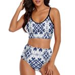 AILLOSA YH-283 Geniş Omuz Askılı Üçgen Bikini Üstü Alçak Bel İki Parça Kadın Bikini Set