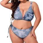 AILLOSA YH-285 Dolgulu İki Parça Büyük Beden Kadın Bikini Seti