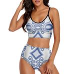 AILLOSA YH-286 Geniş Omuz Askılı Üçgen Bikini Üstü Alçak Bel İki Parça Kadın Bikini Set