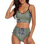 AILLOSA YH-293 Geniş Omuz Askılı Üçgen Bikini Üstü Alçak Bel İki Parça Kadın Bikini Set