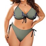 AILLOSA YH-293 Karın Kontrolü İki Parça Büyük Beden Kadın Bikini Seti