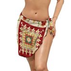 AILLOSA YH-297 Wrap Sarong Beyaz Siyah Kadın Plaj Elbise