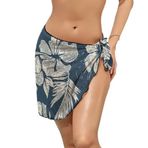 AILLOSA YH-302 Wrap Sarong Beyaz Siyah Kadın Plaj Elbise