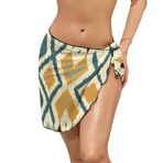 AILLOSA YH-307 Wrap Sarong Beyaz Siyah Kadın Plaj Elbise