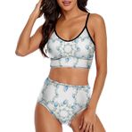 AILLOSA YH-311 Geniş Omuz Askılı Üçgen Bikini Üstü Alçak Bel İki Parça Kadın Bikini Seti