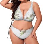 AILLOSA YH-318 Dolgulu İki Parça Büyük Beden Kadın Bikini Seti