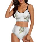 AILLOSA YH-318 Geniş Omuz Askılı Üçgen Bikini Üstü Alçak Bel İki Parça Kadın Bikini Seti