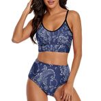 AILLOSA YH-319 Geniş Omuz Askılı Üçgen Bikini Üstü Alçak Bel İki Parça Kadın Bikini Seti