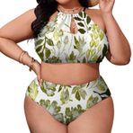 AILLOSA YH-322 Büyük Beden Geniş Askılı Orta Bel Büyük Beden Kadın Bikini Seti