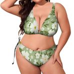AILLOSA YH-335 Dolgulu İki Parça Büyük Beden Kadın Bikini Seti