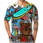AILLOSA YH-339 Baskılı Desenli Kısa Kollu Unisex T-shirt