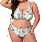 AILLOSA YH-342 Dolgulu İki Parça Büyük Beden Kadın Bikini Seti