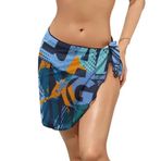 AILLOSA YH-347 Wrap Sarong Beyaz Siyah Kadın Plaj Elbise