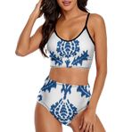 AILLOSA YH-35 Üstü Üçgen Geniş Omuz Askılı Alçak Bel İki Parça Kadın Bikini Seti