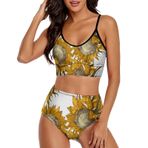 AILLOSA YH-359 Üstü Üçgen Geniş Omuz Askılı Alçak Bel İki Parça Kadın Bikini Seti